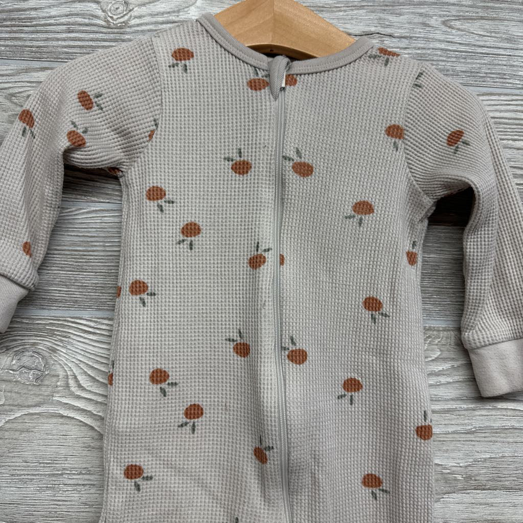 Waffle Knit Sleeper Oranges 6-9M