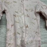 Ribbed Sleeper Horses Flowers 6-9M