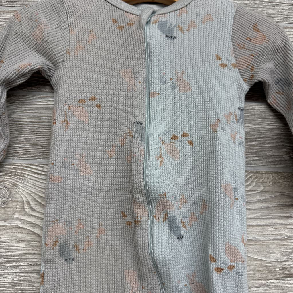 Two Tone Waffle Knit Sleeper Chickens 6-9M