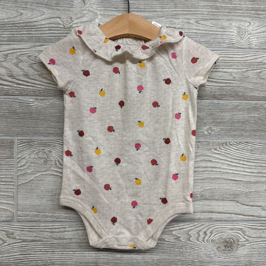 NEW Pointelle Bodysuit Ruffle Apples 12M