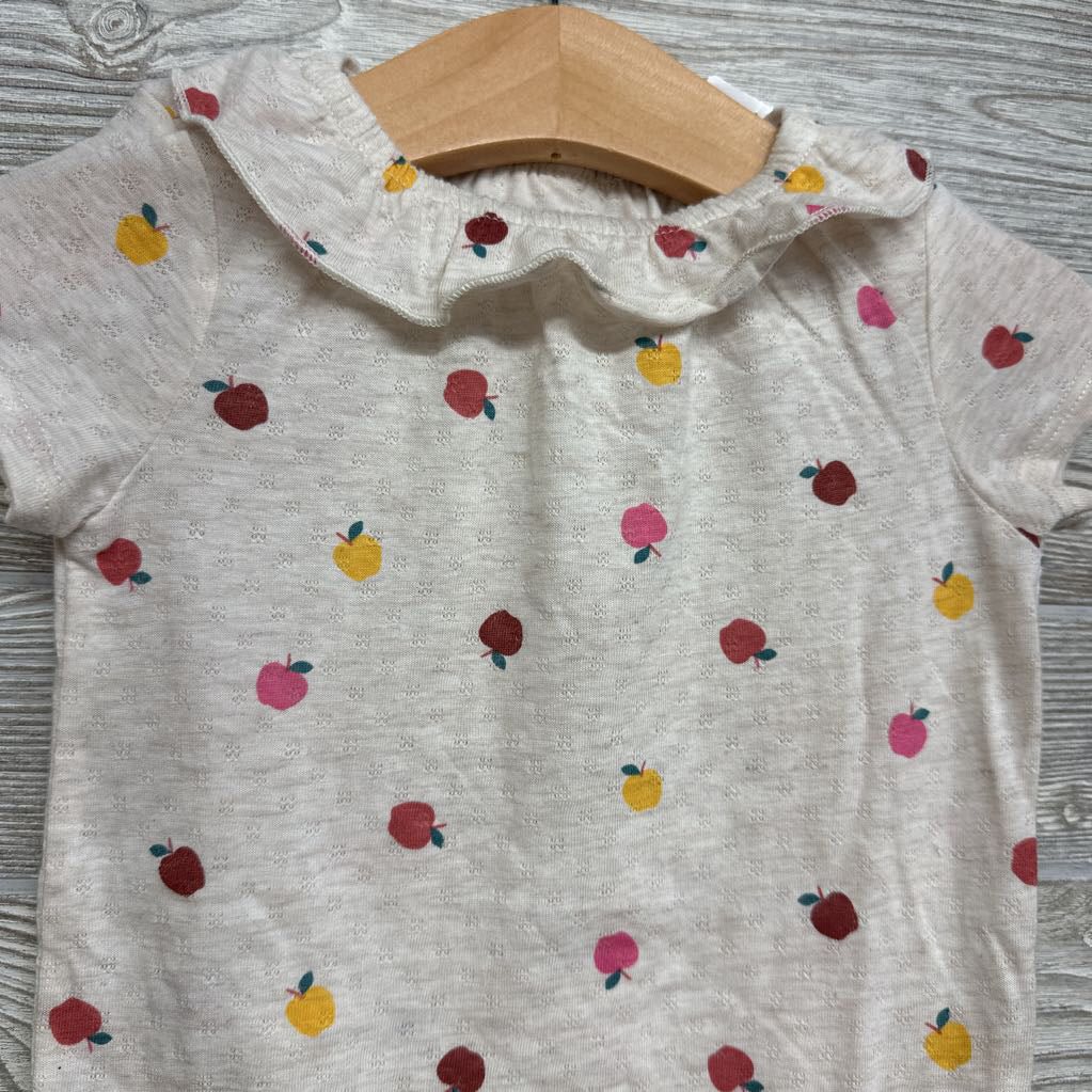 NEW Pointelle Bodysuit Ruffle Apples 12M