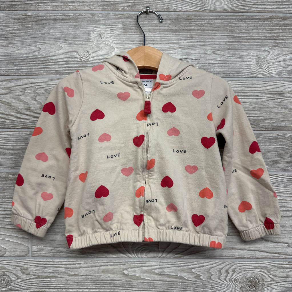 Full Zip Hoodie Hearts Love 24M