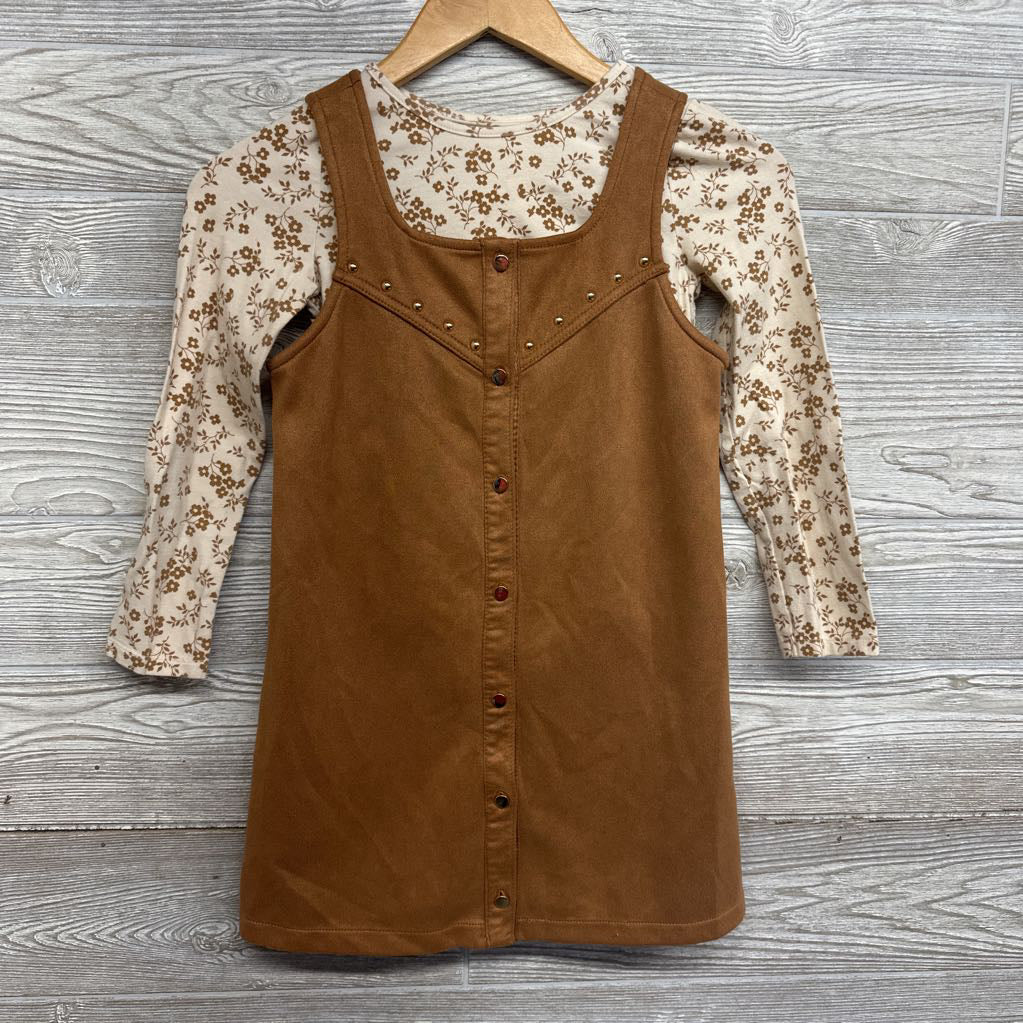 Button Up Faux Suede Jumper & LS Shirt Flowers 7