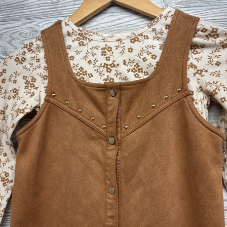 Button Up Faux Suede Jumper & LS Shirt Flowers 7