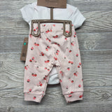 NEW Bodysuit Sweet Like Mommy, & Pants Strawberries W/ Headwrap 0-3M