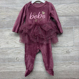 NEW LS Ribbed Velour Skirted Outfit Hearts 3-6M