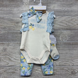 NEW Ribbed Bodysuit Mama's Mini & Leggings Lemons W/ Socks & Headwrap 0-3M