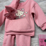 NEW Crewneck Hello Kitty & Jogger Sweatpants Dots W/ Headwrap 0-3M