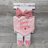 NEW Bandana Bib Sweet And Spooky W/ Socks & Headwrap 0-12M
