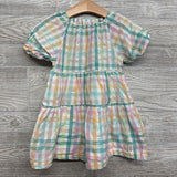 Puff Sleeve Tiered Dress Plaid 3T