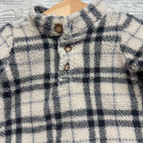 Plaid Plush Henley Pullover 9M
