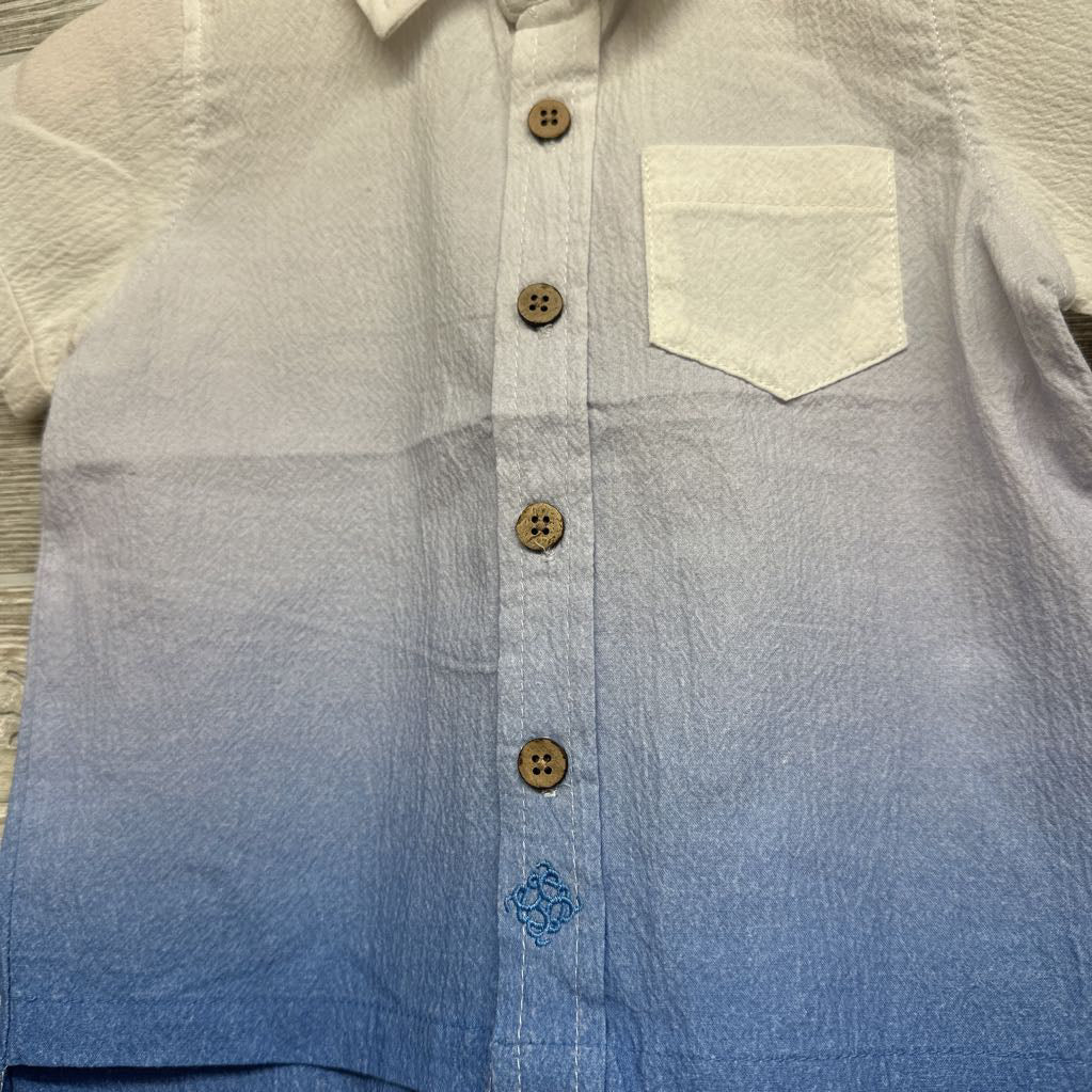 NEW Textured Button Up Shirt Chest Pocket 12-18M