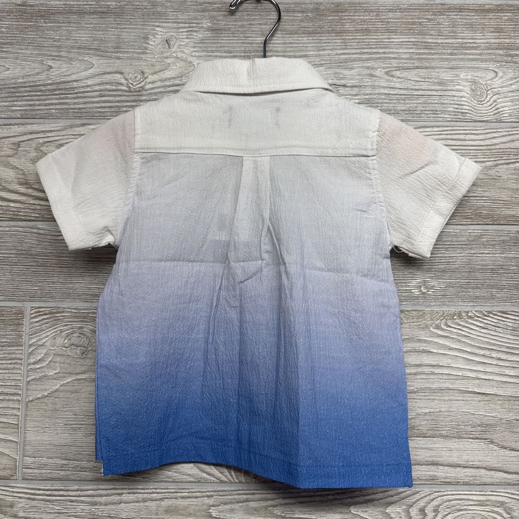 NEW Textured Button Up Shirt Chest Pocket 12-18M