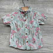 Button Up Shirt Flamingos 12-18M