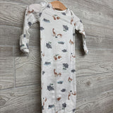 LS PJ Gown Hippos Elephants 0-3M