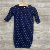 LS PJ Gown Anchors 0-6M