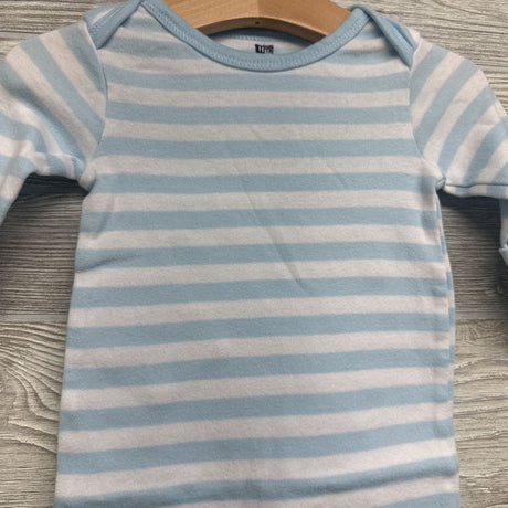 LS PJ Gown Stripes 0-6M