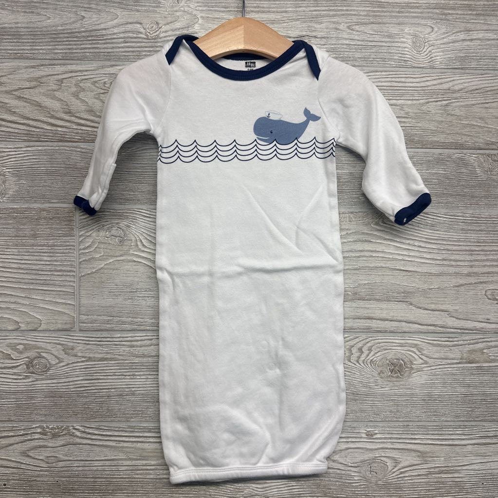 LS PJ Gown Whale Waves 0-6M