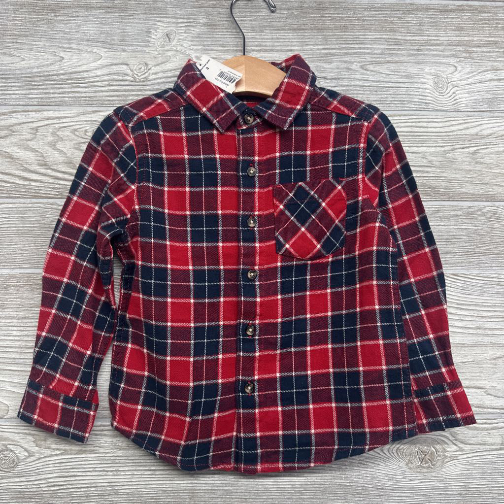 NEW LS Plaid Button Up Flannel Shirt 3