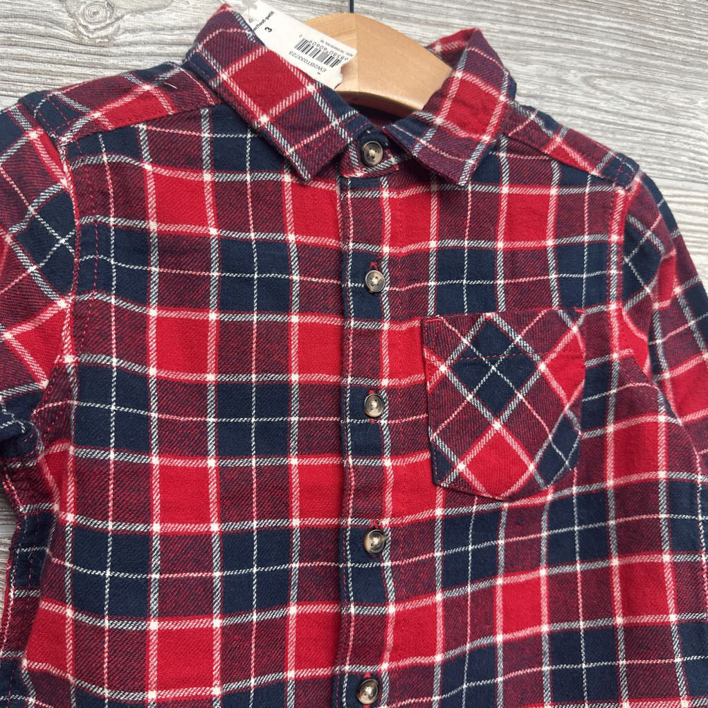 NEW LS Plaid Button Up Flannel Shirt 3