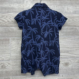 Button Up Polo Shorty Romper Palm Trees 18-24M