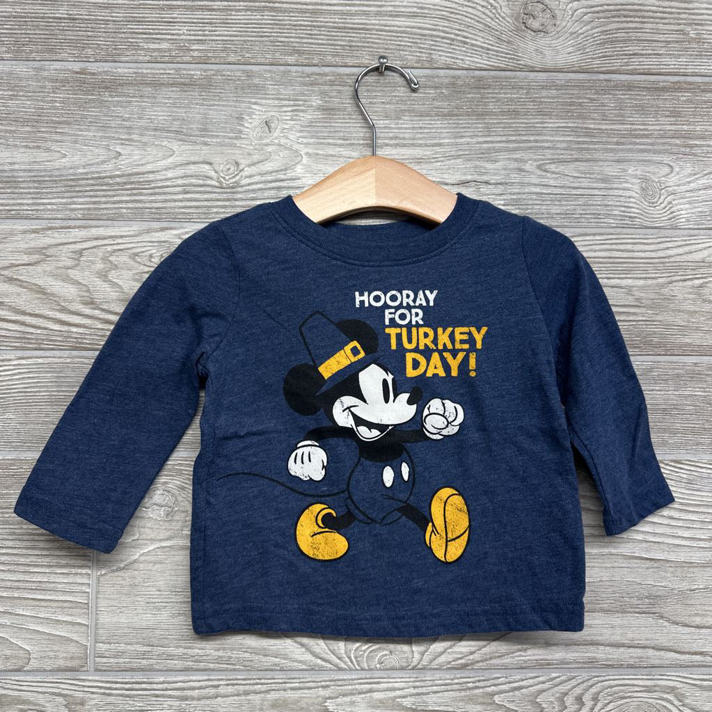LS Shirt Hooray For Turkey Day Mickey Mouse 12M