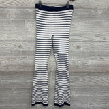 Ribbed Knit Flare Pants Stripes 7-8