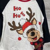 NEW 2 Pc LS PJs Ho Ho Ho Reindeer Buffalo Plaid 3-4