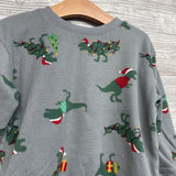 LS Waffle Knit Shirt Dinosaur Santas 2T