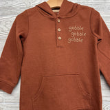 LS Waffle Knit Outfit W/ Hood Gobble Gobble Gobble 24M