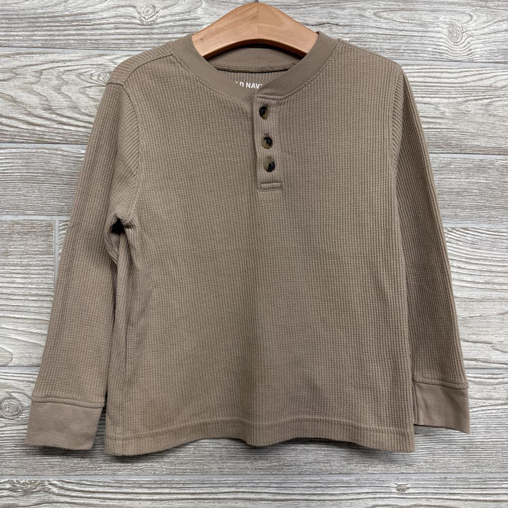 LS Waffle Knit Henley Shirt 4T
