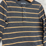 LS Waffle Knit Henley Shirt Stripes 4T