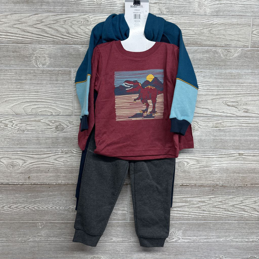 NEW 4 Pk Hoodie, Shirts & 2 Sweatpants 3t