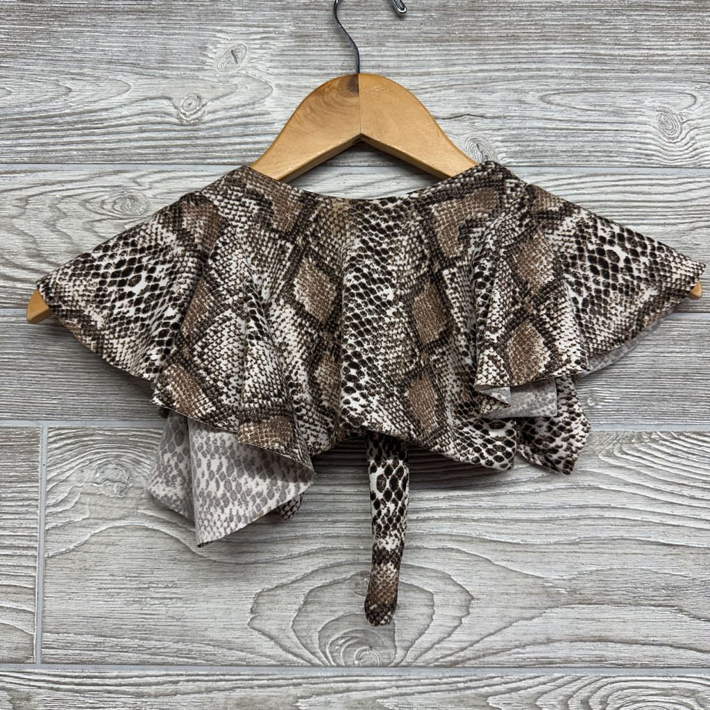 Front Tie Ruffle Wrap Animal Print 2t