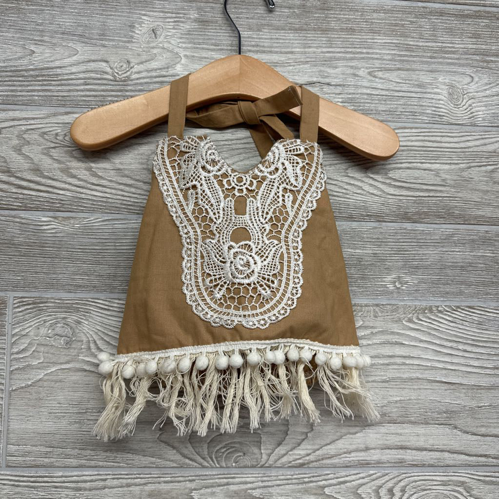 Halter Shirt Fringe & Poms
