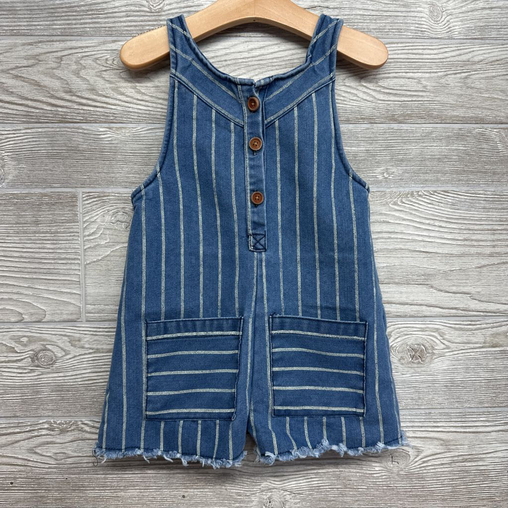 Denim Jumper Romper Stripes 4t