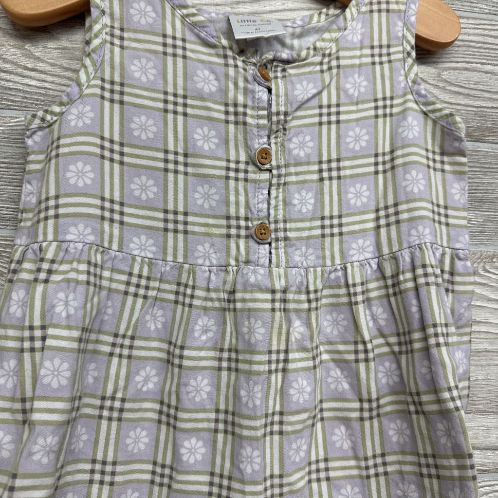 Sleeveless Dress Stripes & Flowers 4t