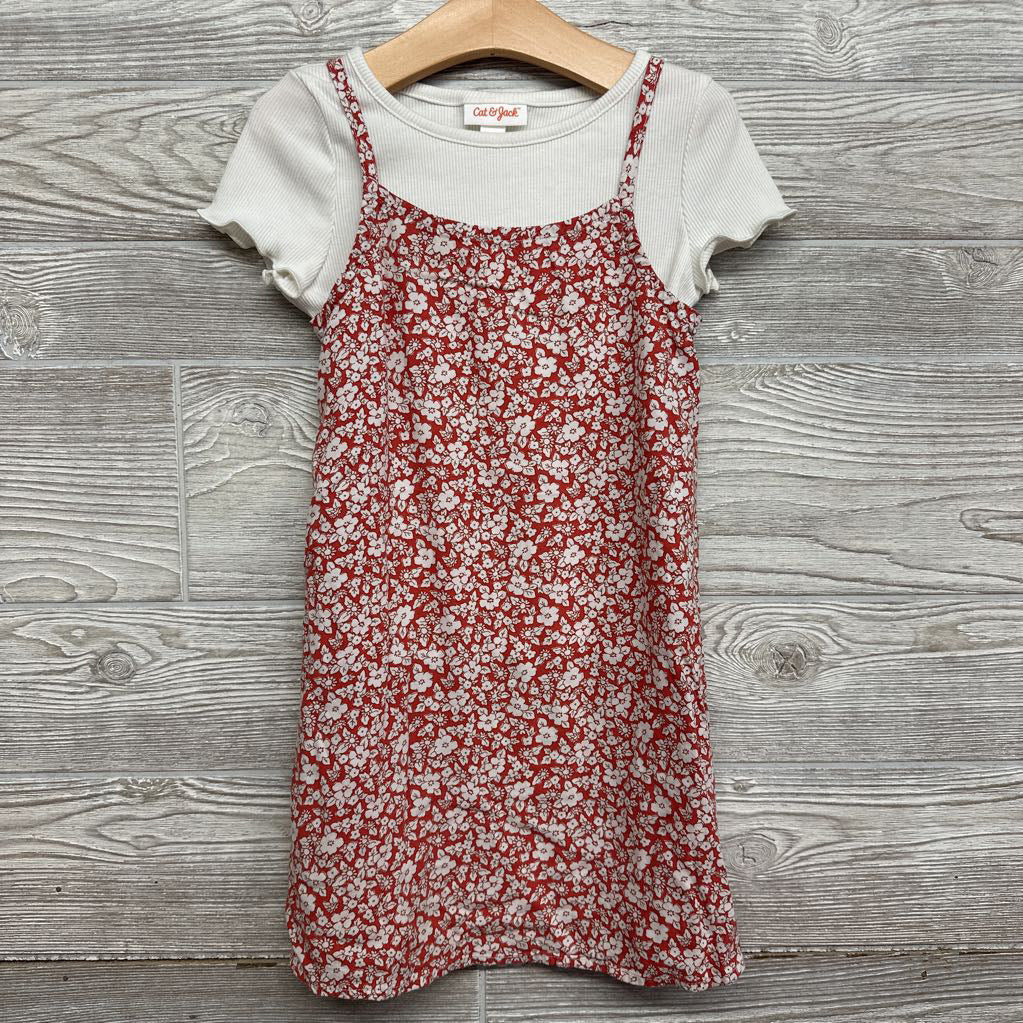 Tank Dress Flowers & Ribbed Shirt 4-5