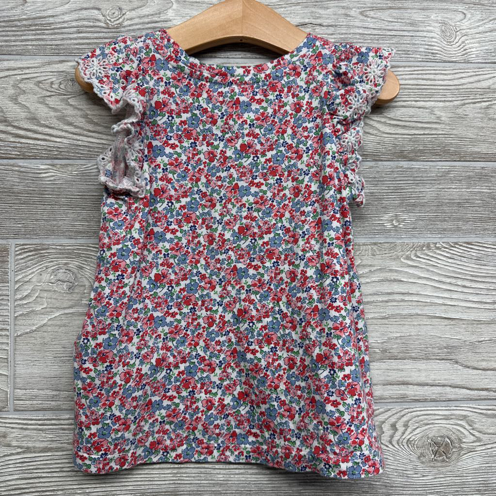 Flutter Sleeve Shirt Flowers 4-4t