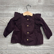 NEW Button Up Shirt Eyelet Ruffles 6M