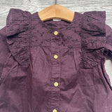 NEW Button Up Shirt Eyelet Ruffles 6M