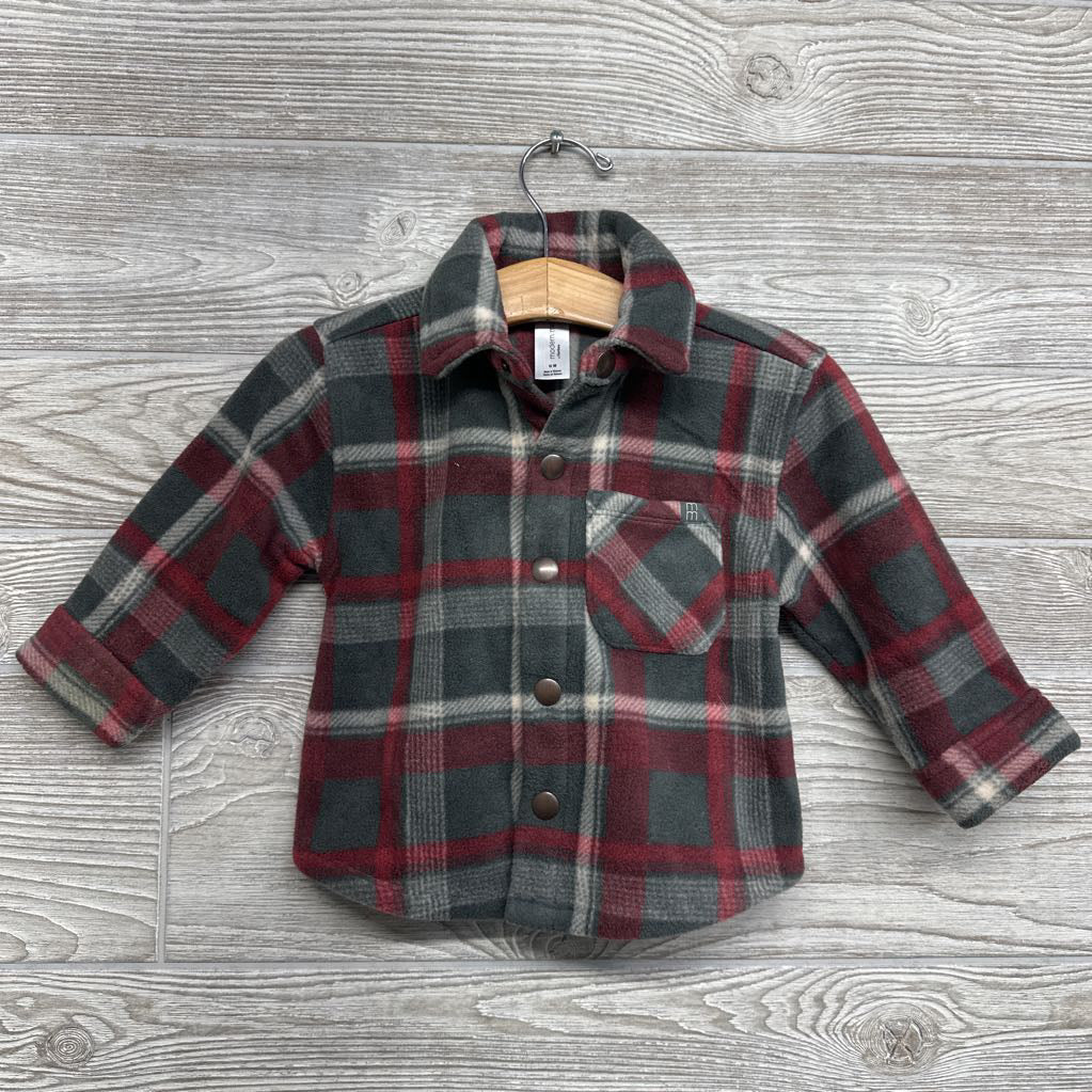 Fleece Button Up Plaid Shirt 12M