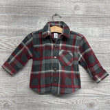 Fleece Button Up Plaid Shirt 12M
