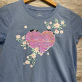 Shirt Flip Sequins Heart & Flowers 10-12