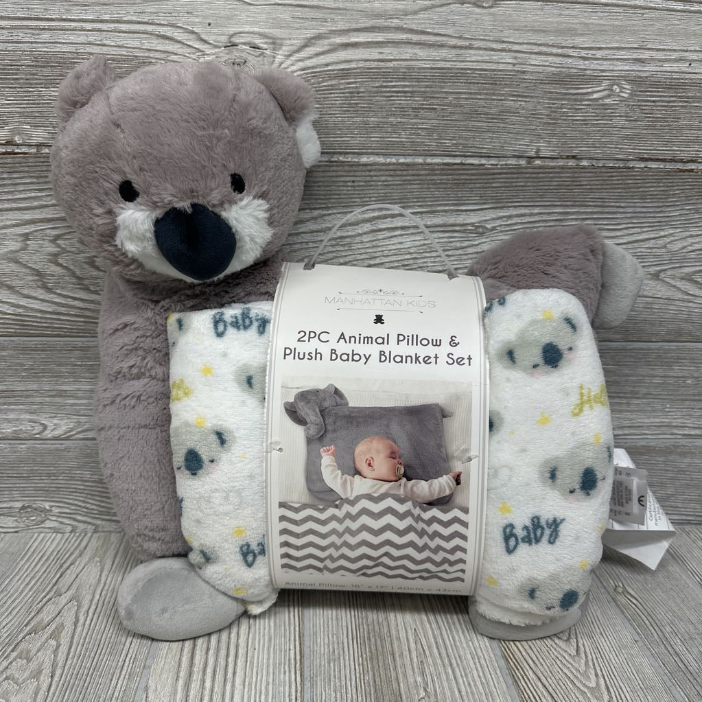 NEW Koala Animal Pillow & Plush Blanket Set