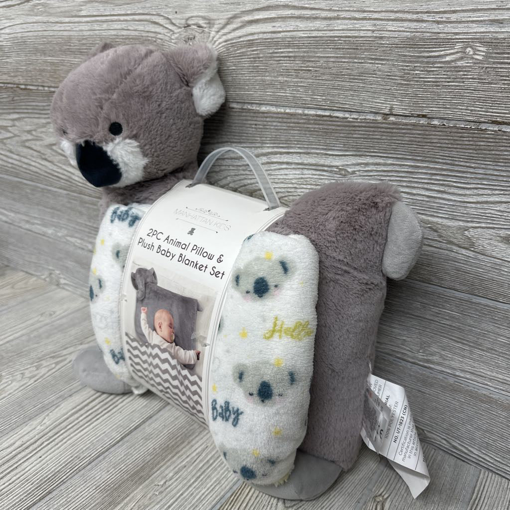 NEW Koala Animal Pillow & Plush Blanket Set