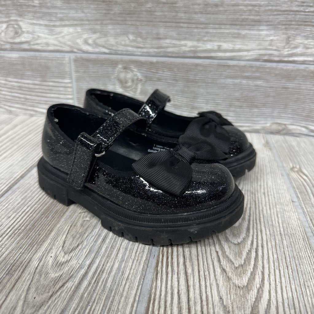 Glitter Mary Jane Shoes W/ Bow 7c