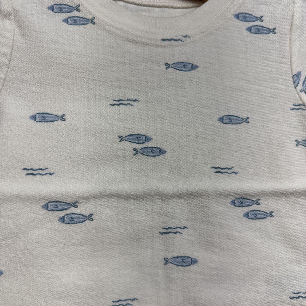 Waffle Knit Crew Shirt Fish18M