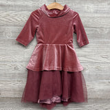 Velour Mock Neck Tulle Dress 4