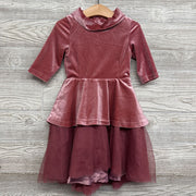 Velour Mock Neck Tulle Dress 4